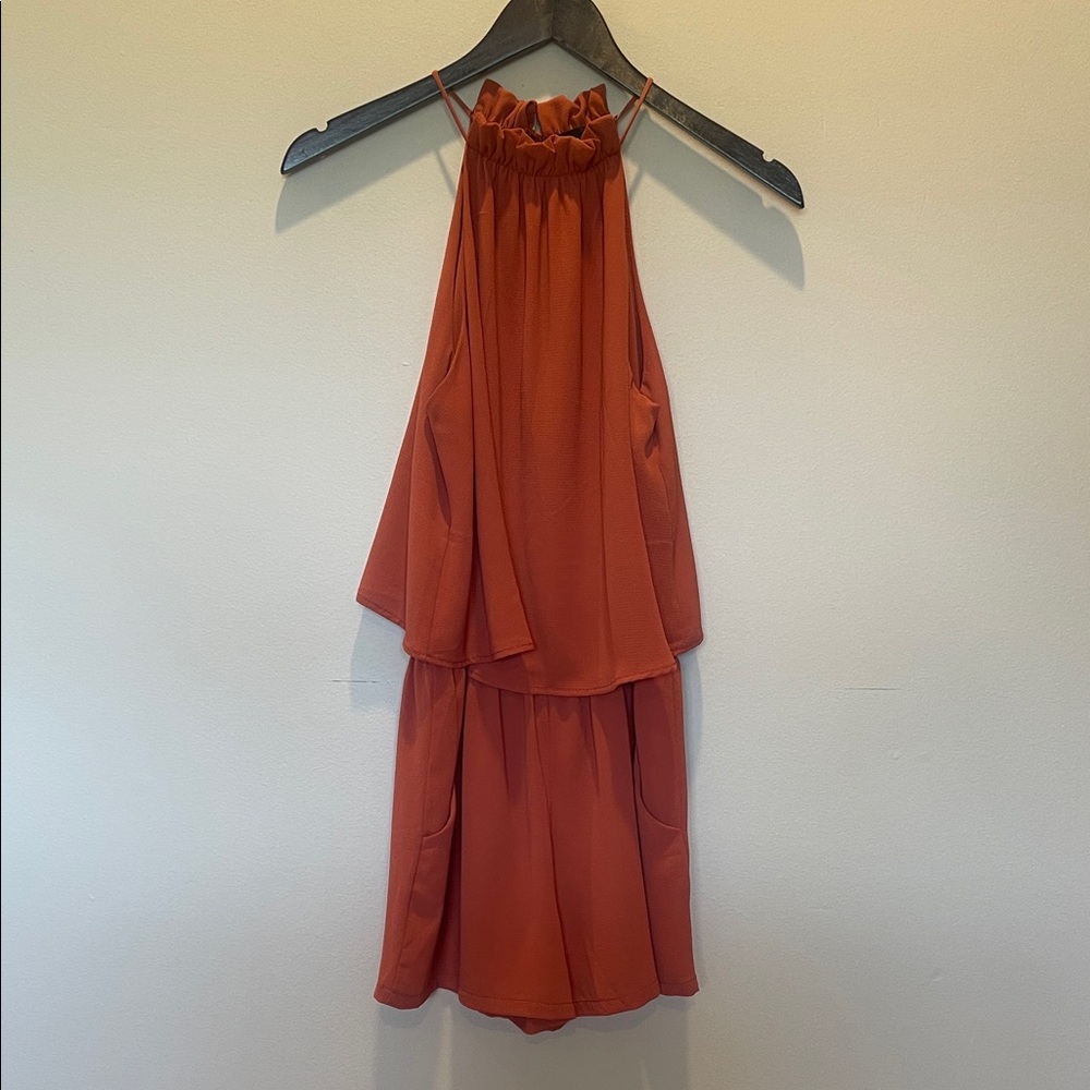 Vici Terracotta Halter Romper